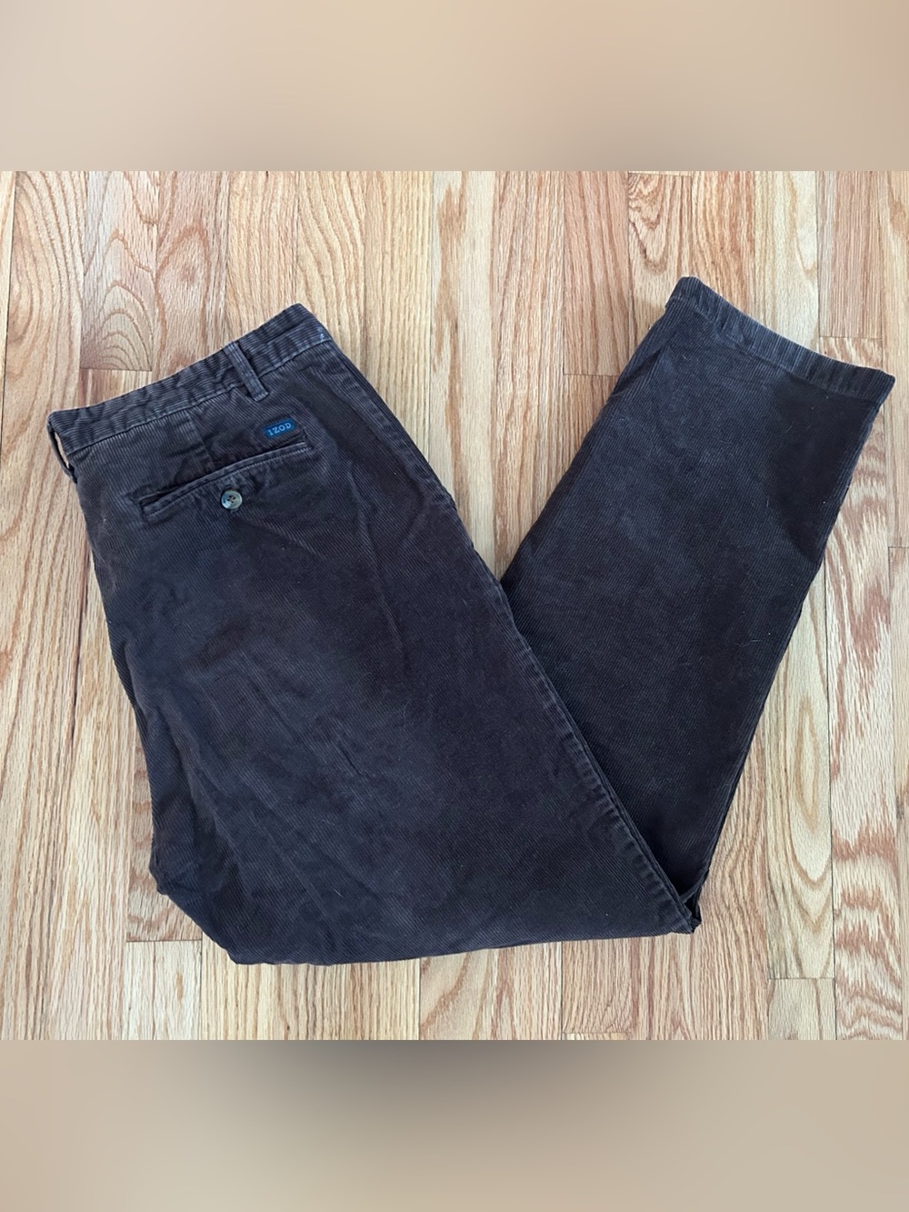 Izod Men's Corduroy Straight-Leg Pants in Dark Brown